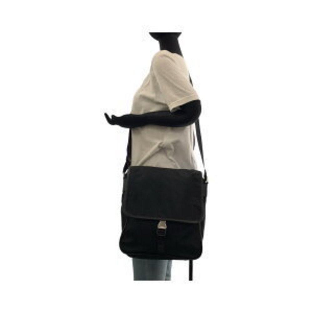 Prada Triangular Bag Pouch Nylon Black Tessuto Sh… - image 6